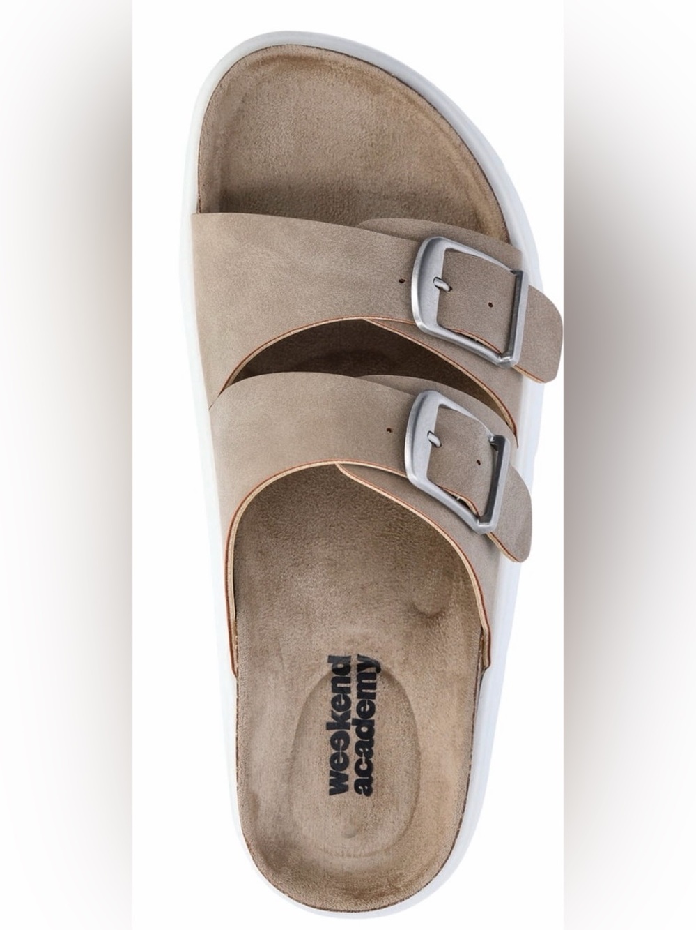 Weekend Academy NWT Kids Two-Buckle Slide Sandal in Taupe Size 2